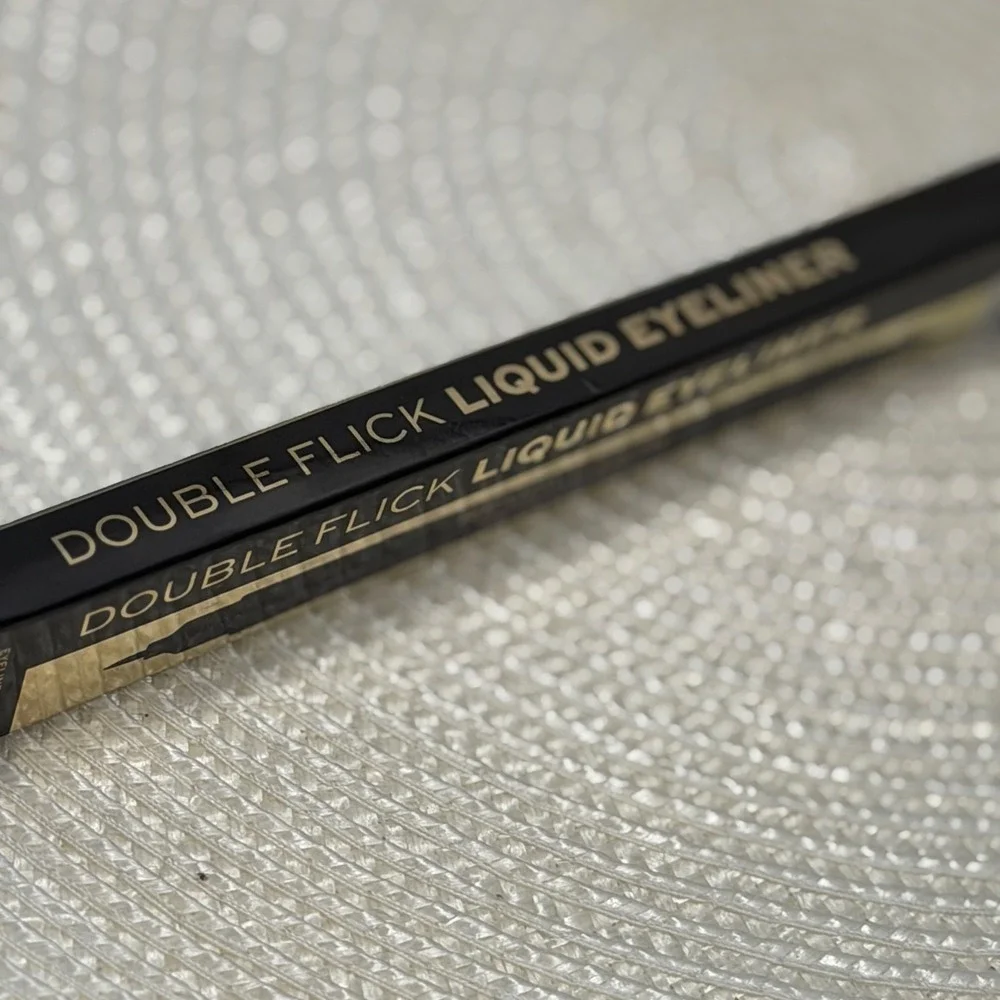 Revolution Beauty Double Flick Liquid Eyeliner Duo Thick Thin Tips Black Vegan
